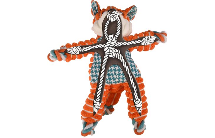 Kong® Kong® Speelgoed Knots Floppy Vos met touw Oranje