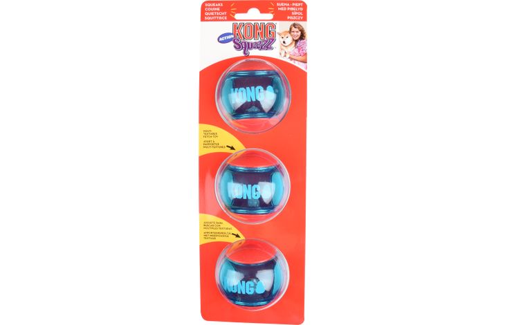 Kong® Kong® Speelgoed Squeezz® Bal Rood & Blauw