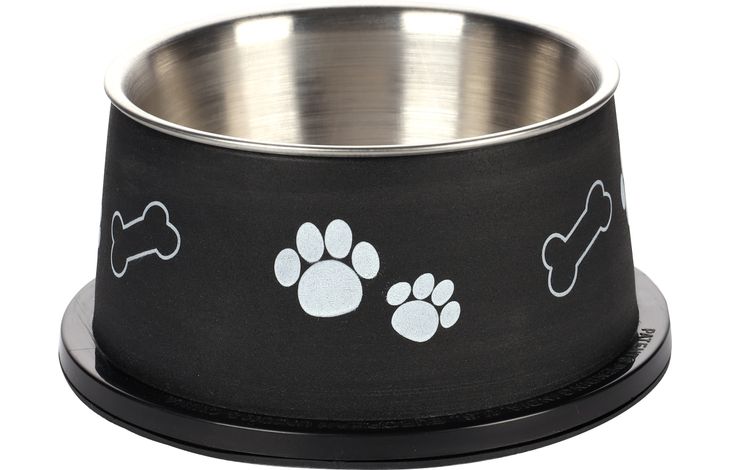 Flamingo Eet- en drinkpot Langorige Kena Rond Zwart & Zilver