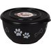 Feeding and drinking bowl with lid Kena Round Black & Silver