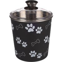Flamingo Boîte pour friandises avec couvercle Kena Rond Noir & Argent