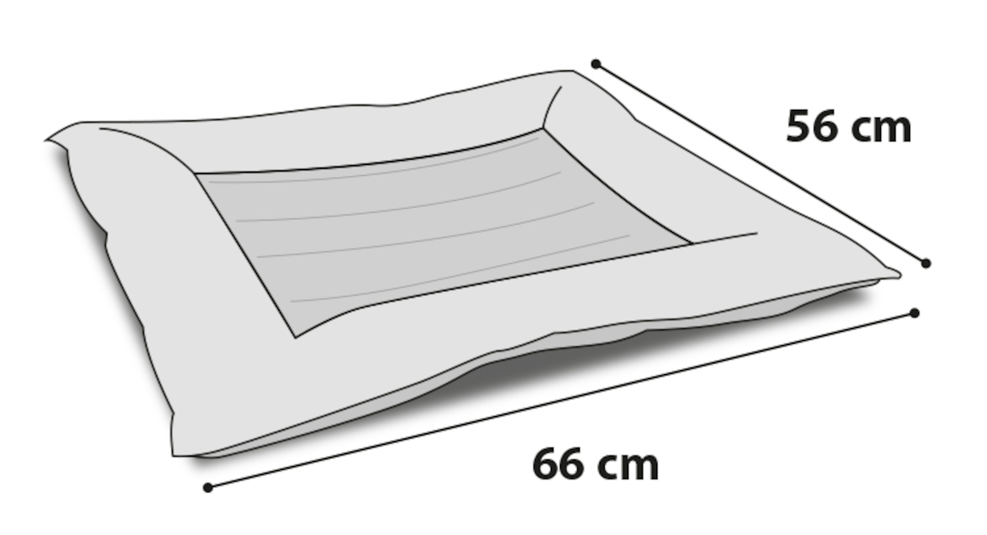 Flamingo Cooling bed Fresk Drop Rectangle Grey