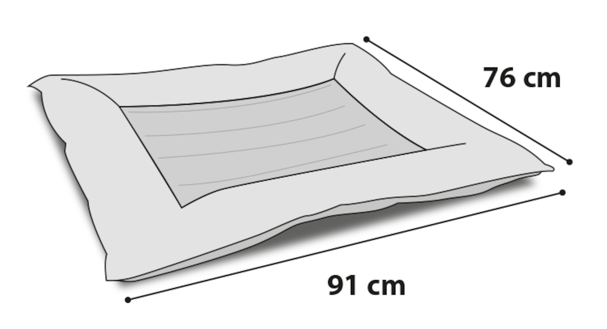 Flamingo Cooling bed Fresk Drop Rectangle Grey