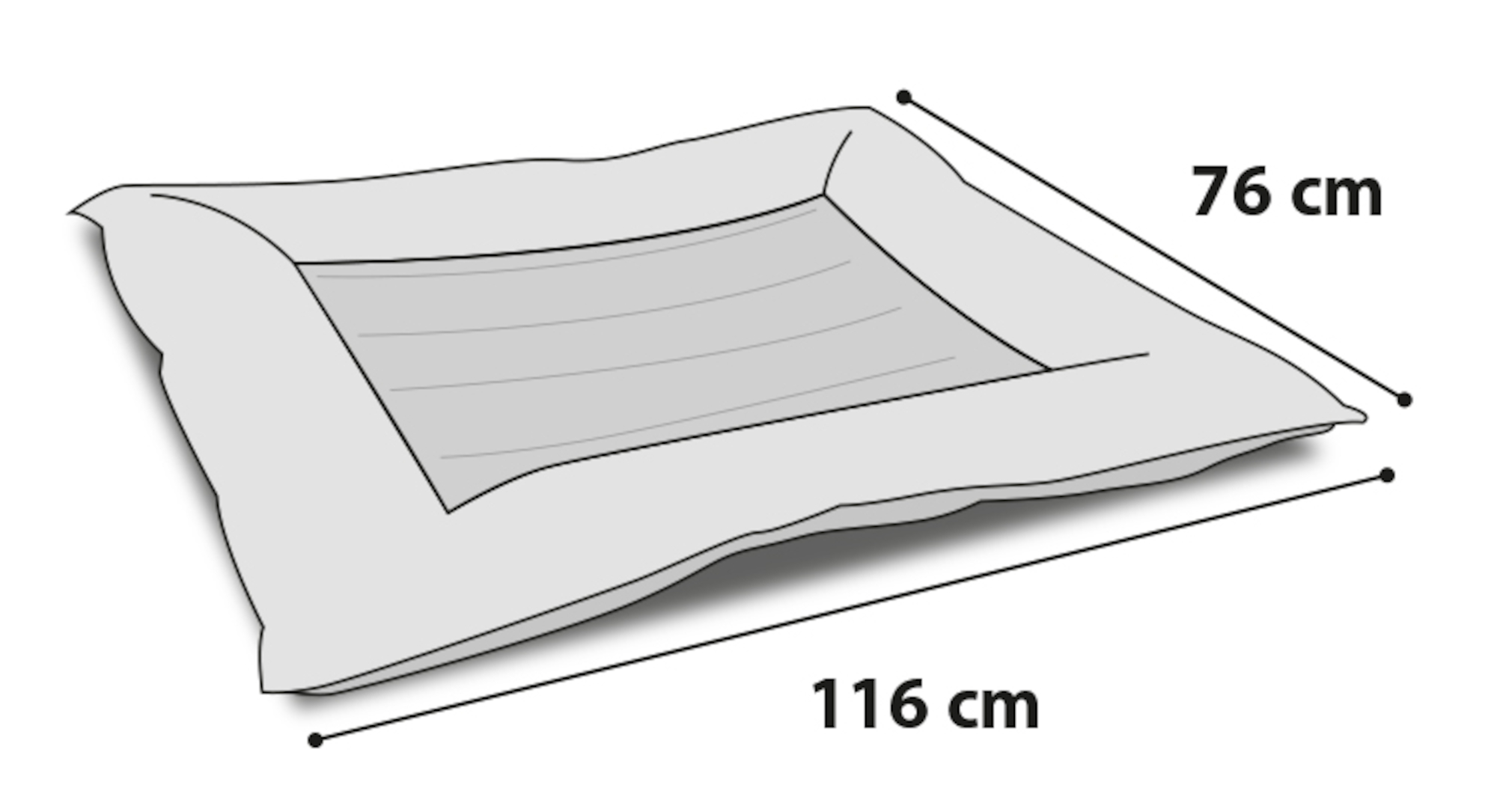 Flamingo Cooling bed Fresk Drop Rectangle Grey