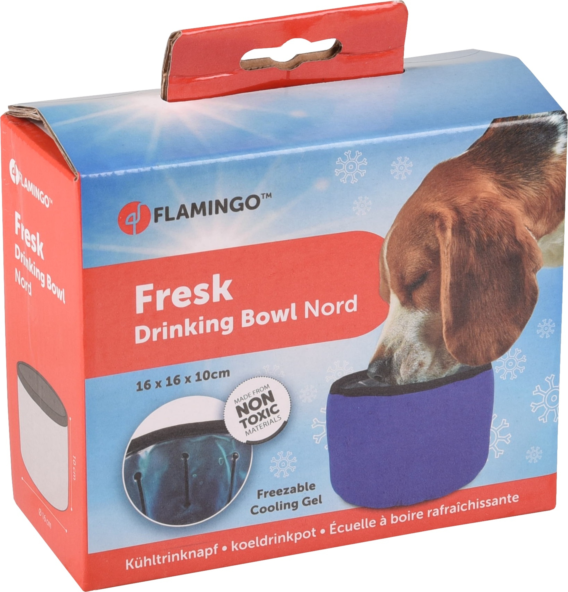 Flamingo Drinking bowl Fresk Round Blue