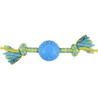 Flamingo Speelgoed Spector Touw met 2 knopen met bal Blauw