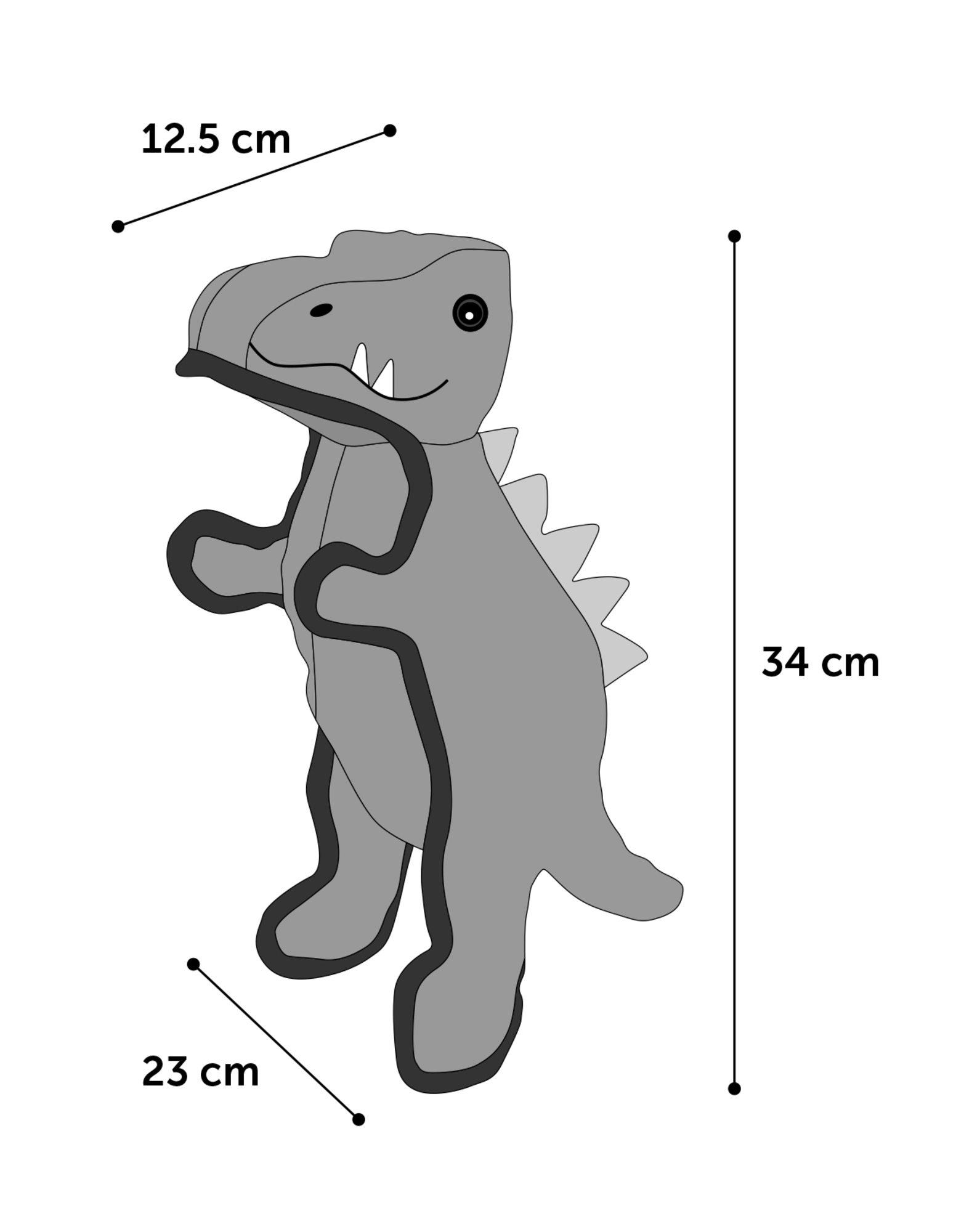 Flamingo Toy Strong Stuff Dinosaur Grey