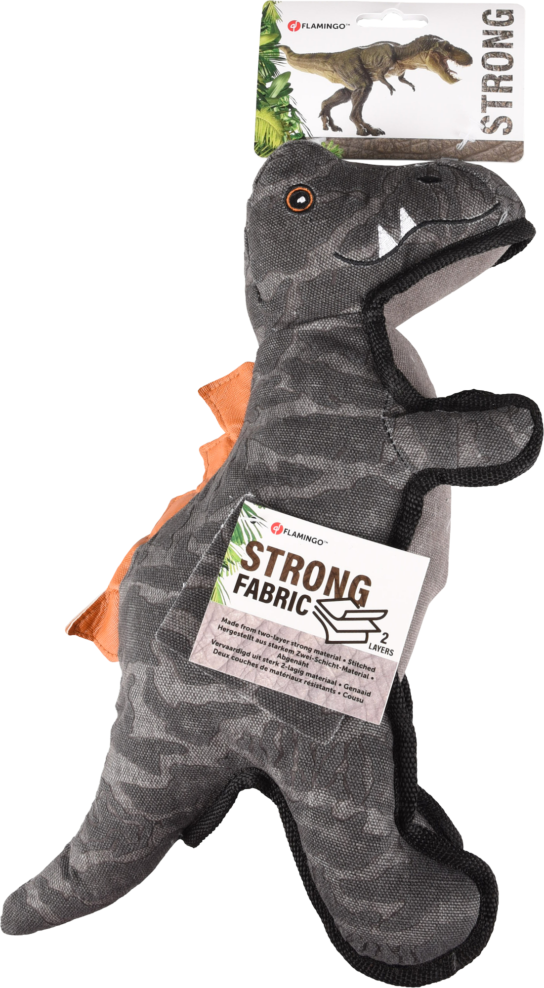 Flamingo Toy Strong Stuff Dinosaur Grey