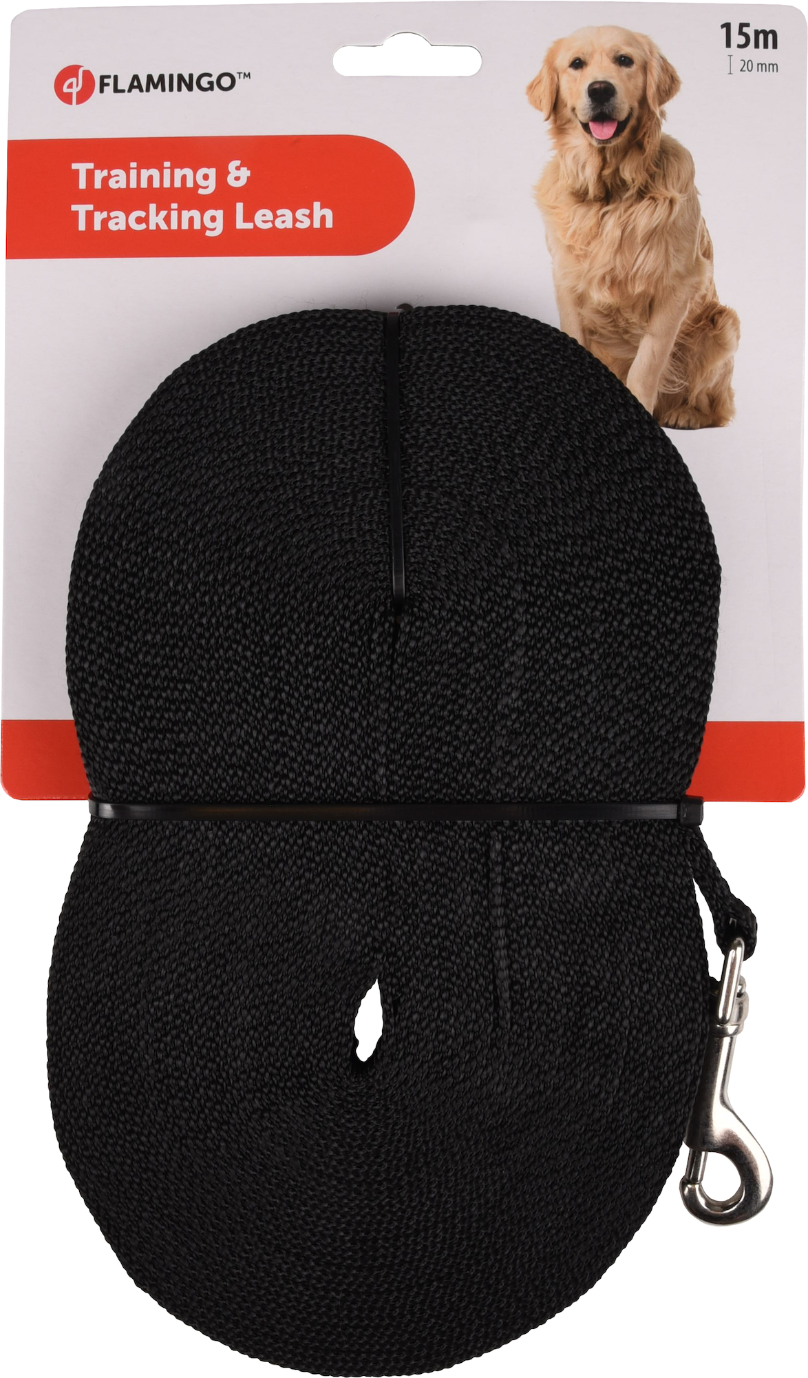 Flamingo Laisse d'entraînement et à pister Ziggi Noir