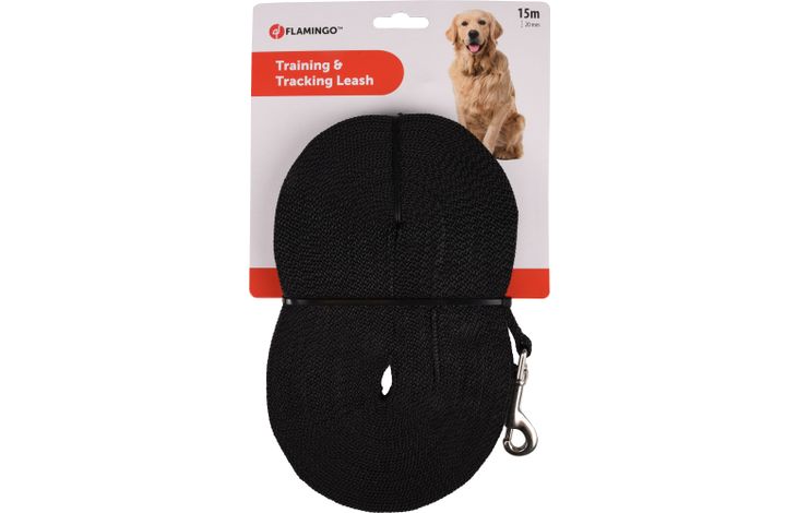 Flamingo Laisse d'entraînement et à pister Ziggi Noir