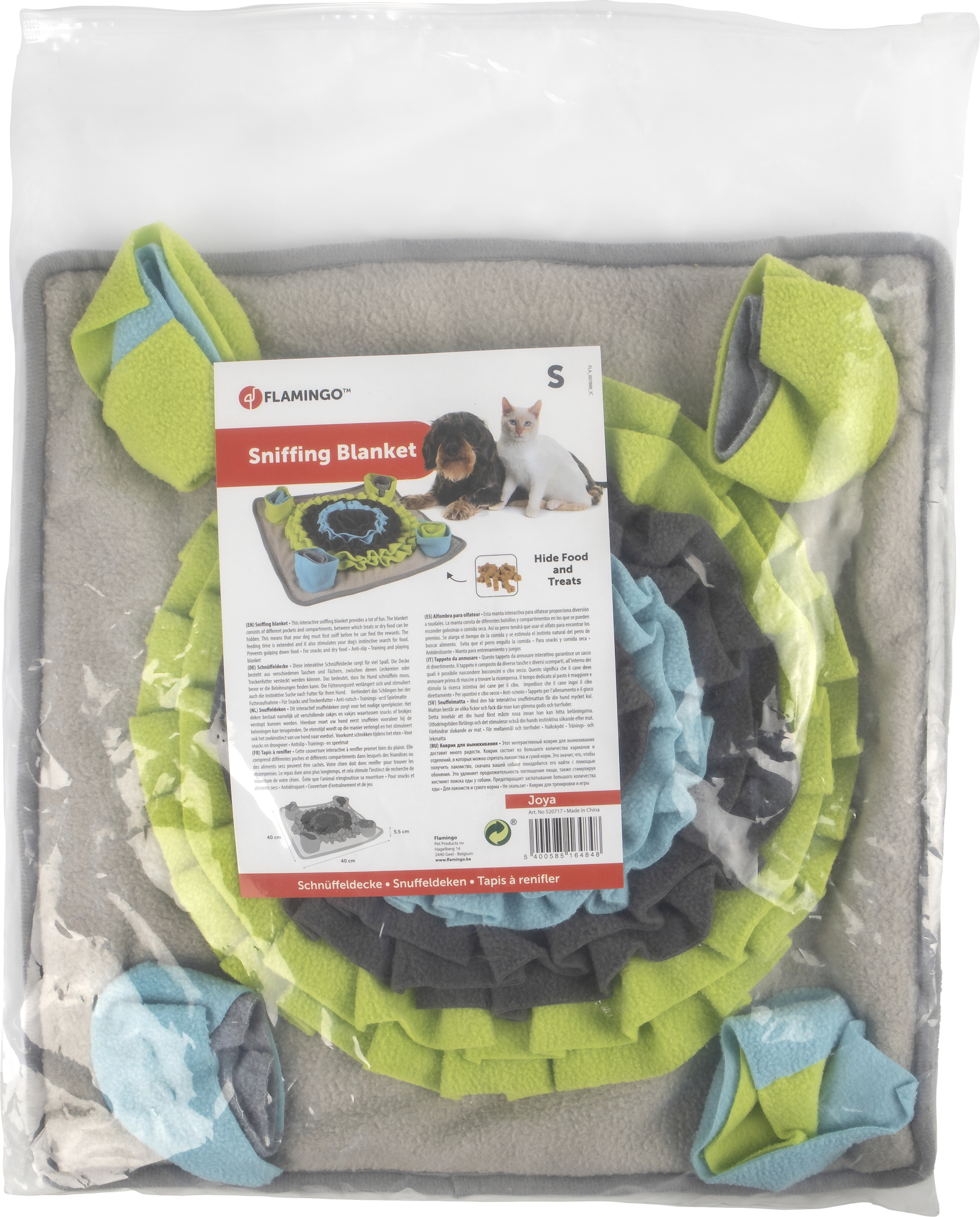 Flamingo Sniffing carpet Joya  Grey & Blue & Red & White