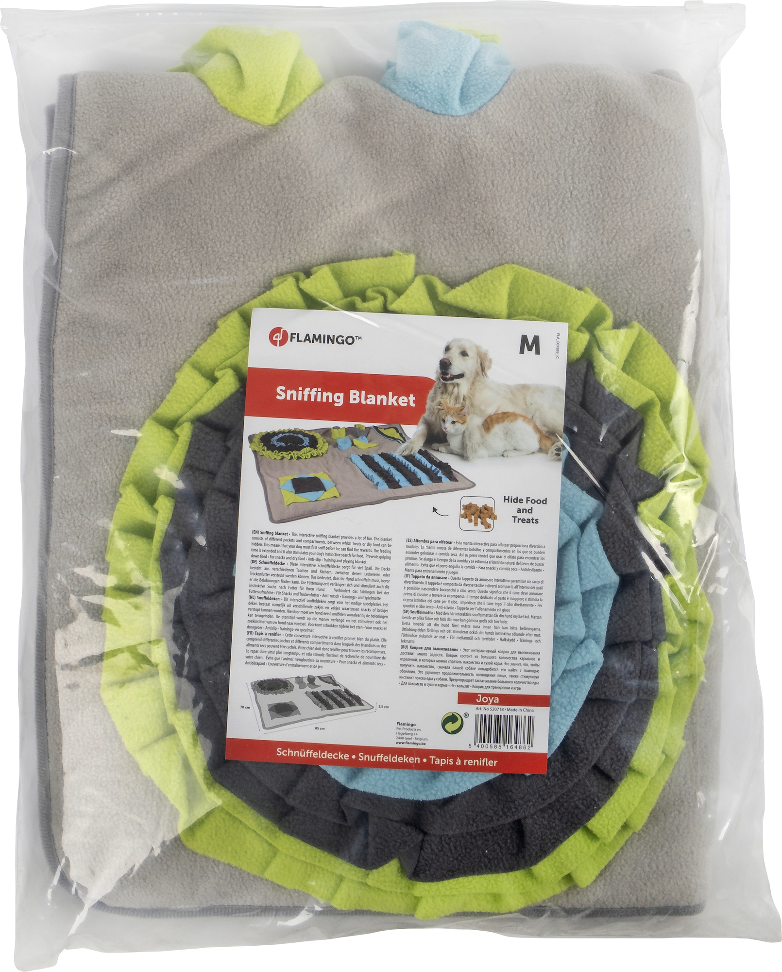 Flamingo Sniffing carpet Joya  Dark blue & Grey & Light blue & Light green