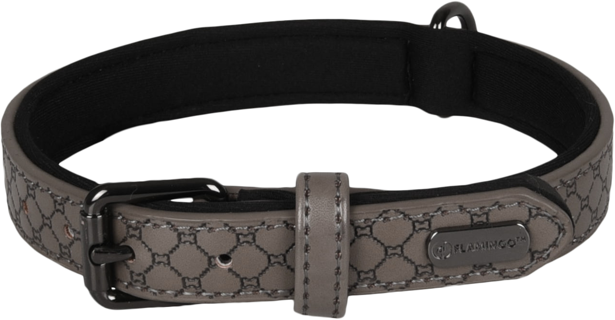 Flamingo Halsband met neopreen Patti Grijs