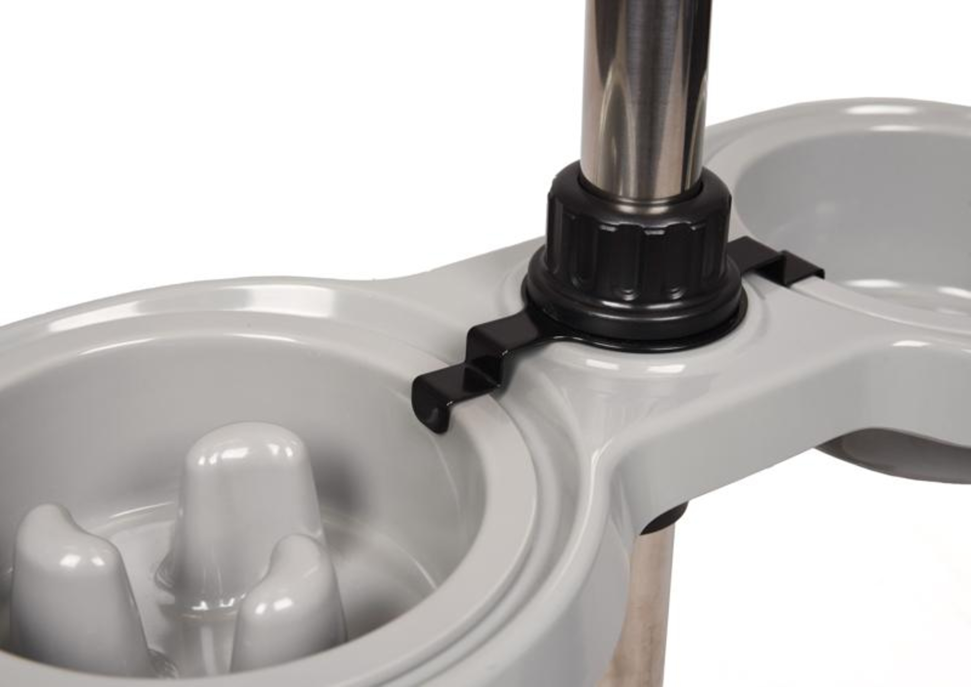 Flamingo Feeding and drinking bowl Duo dinner stand Suvi Light grey & Grey