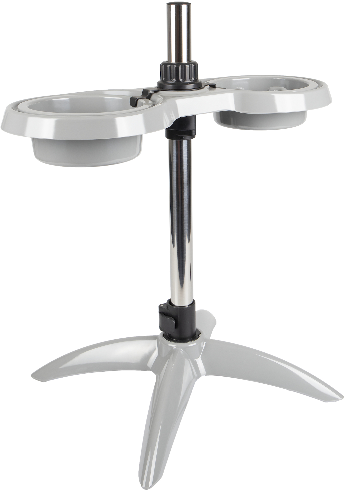 Flamingo Feeding and drinking bowl Duo dinner stand Suvi Light grey & Grey