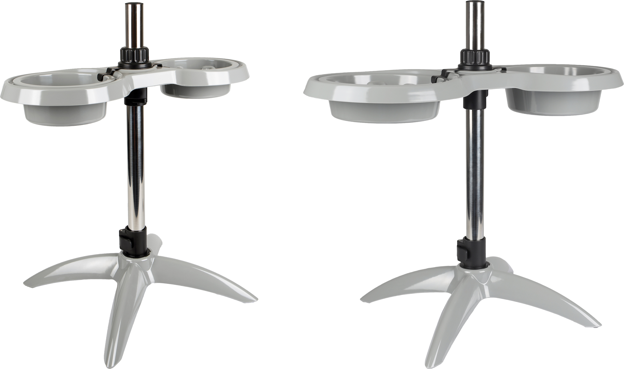 Flamingo Feeding and drinking bowl Duo dinner stand Suvi Light grey & Grey