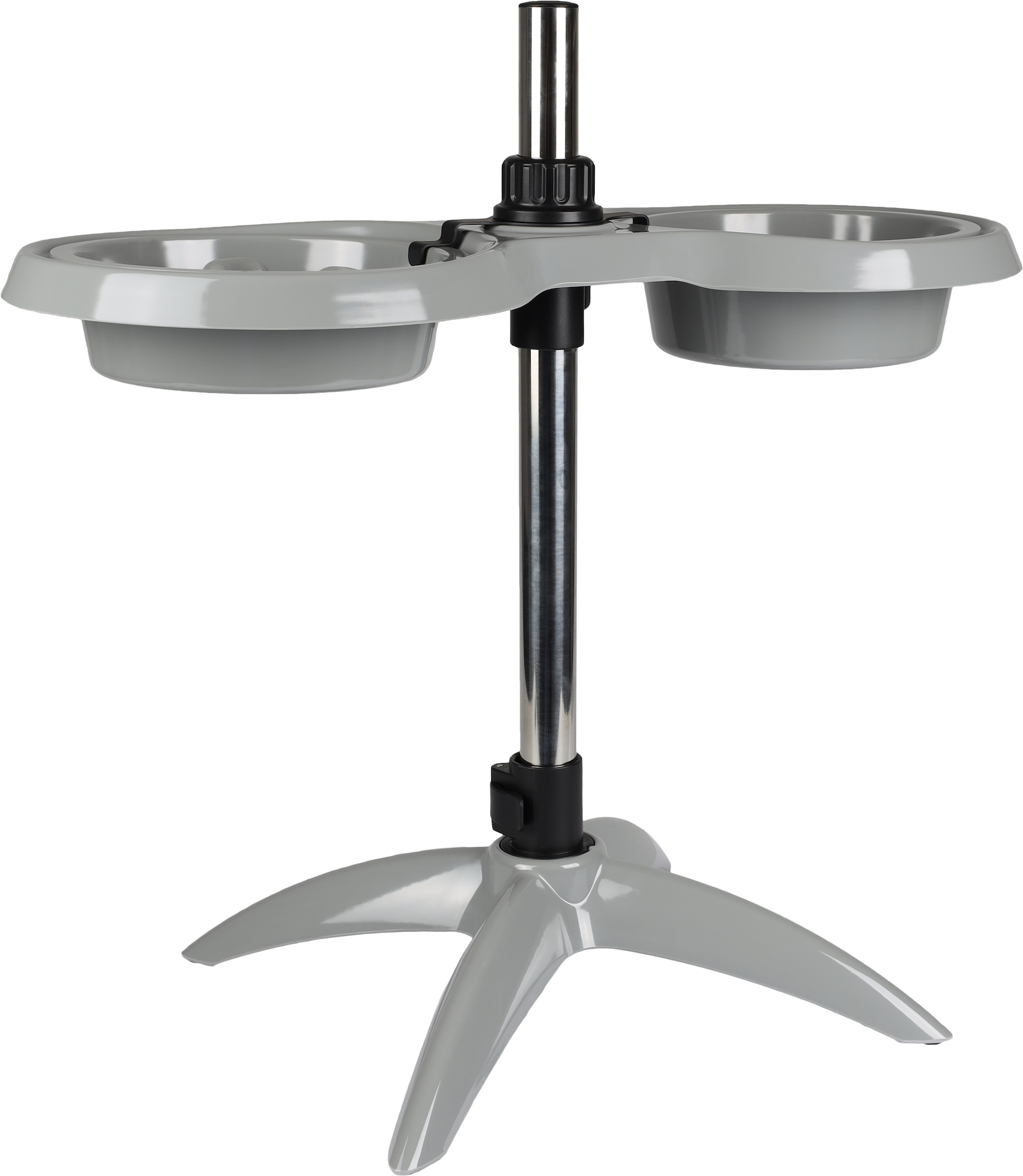 Flamingo Feeding and drinking bowl Duo dinner stand Suvi Light grey & Grey