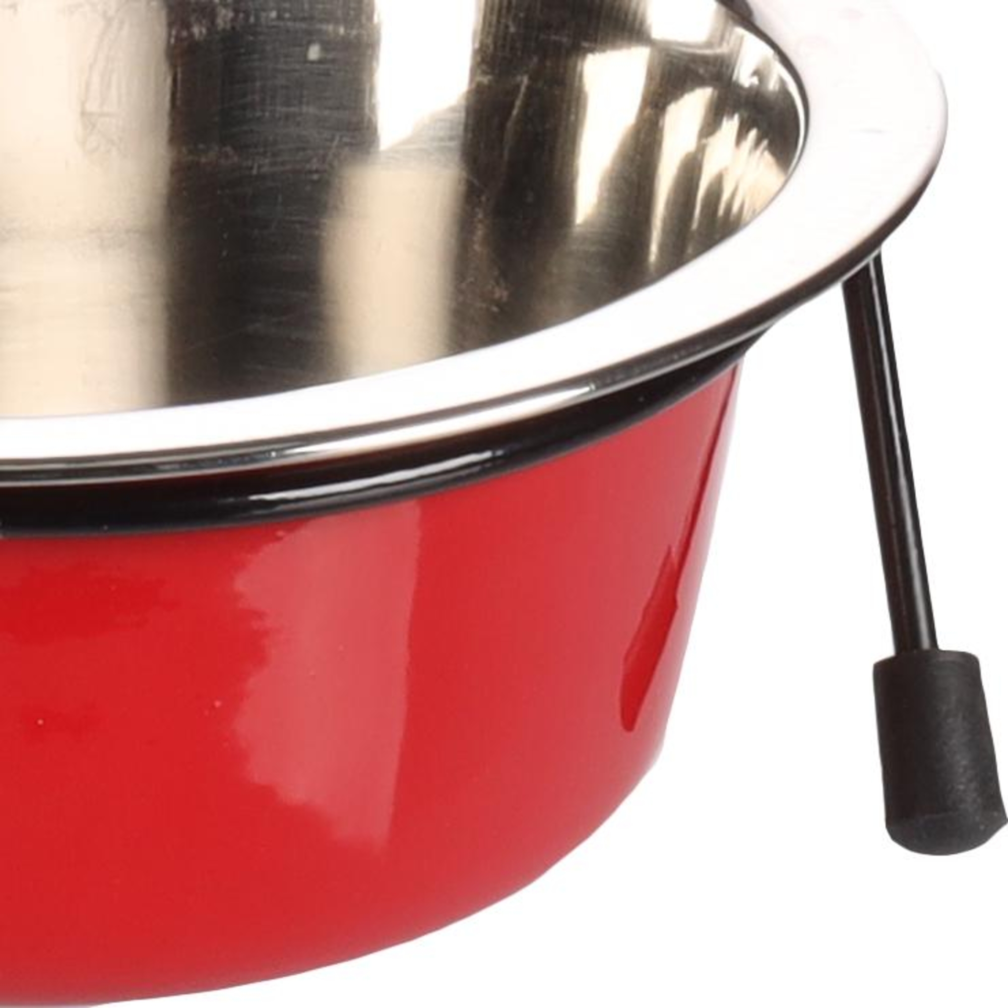 Flamingo Feeding and drinking bowl Duo dinner stand Arjun Red & Silver & Black