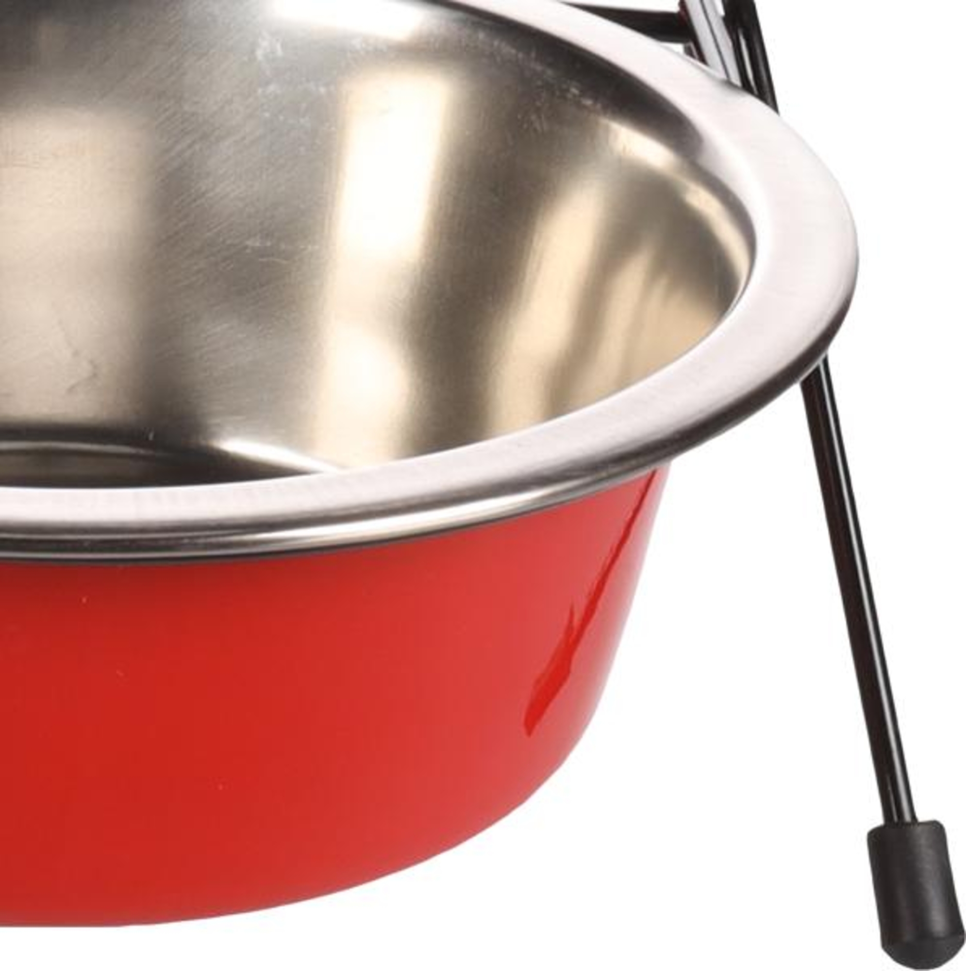 Flamingo Feeding and drinking bowl Duo dinner stand Arjun Red & Silver & Black