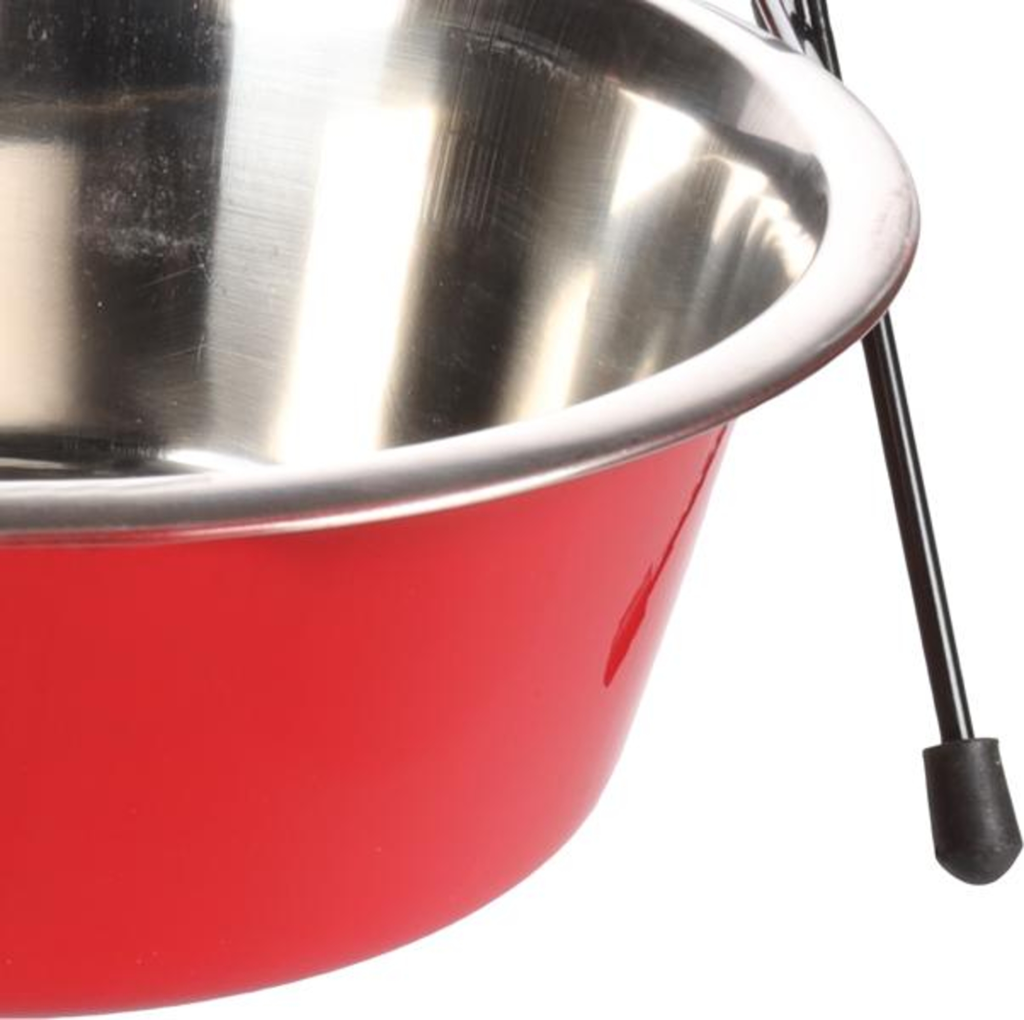 Flamingo Feeding and drinking bowl Duo dinner stand Arjun Red & Silver & Black