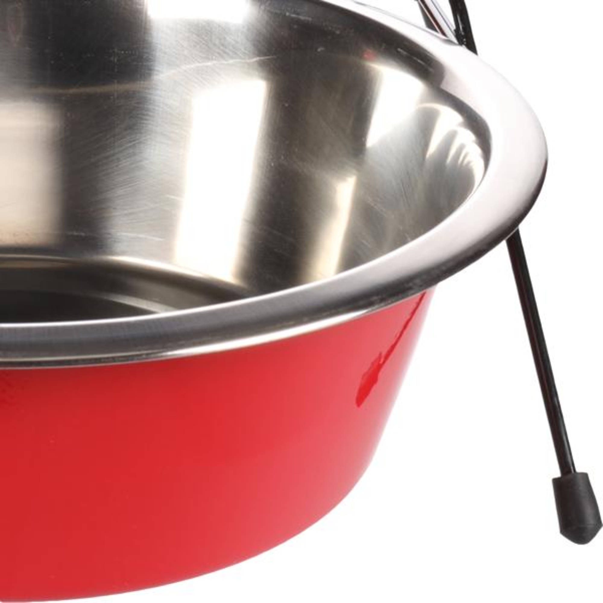 Flamingo Feeding and drinking bowl Duo dinner stand Arjun Red & Silver & Black