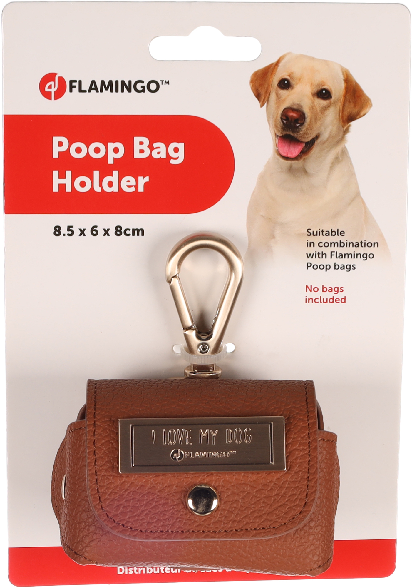 Flamingo Poop bag dispenser Quint Cognac