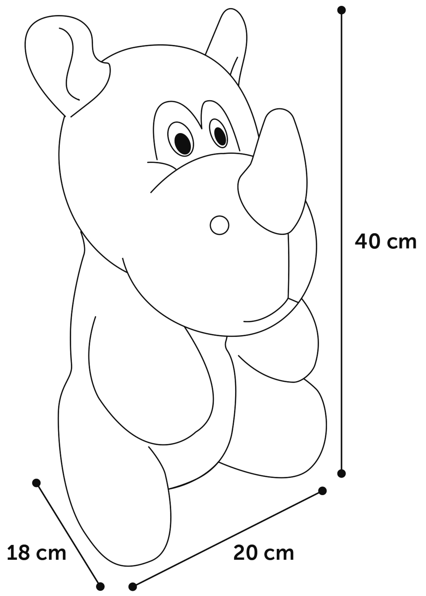 Flamingo Toy Henny Rhinoceros Taupe