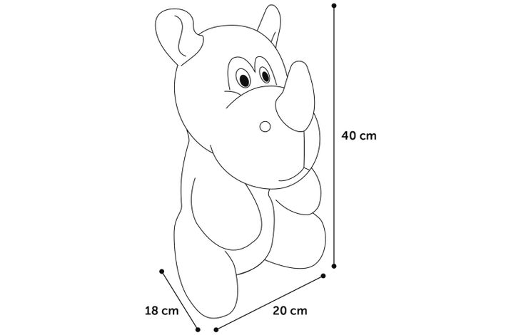 Flamingo Toy Henny Rhinoceros Taupe