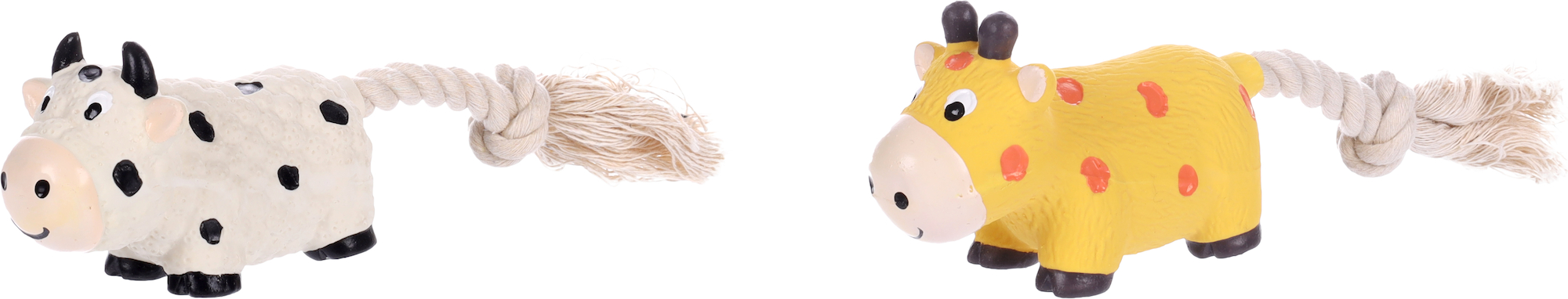 Flamingo Toy Sjan Cow & Giraffe with rope Multiple colours