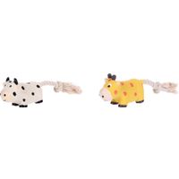 Flamingo Toy Sjan Cow & Giraffe with rope Multiple colours