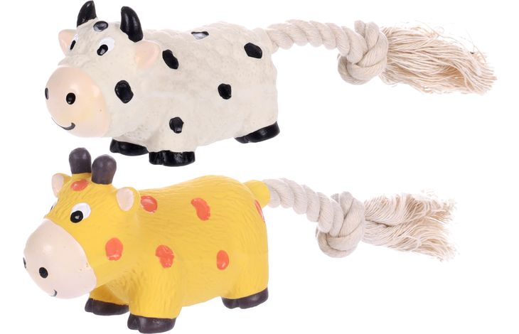 Flamingo Toy Sjan Cow & Giraffe with rope Multiple colours