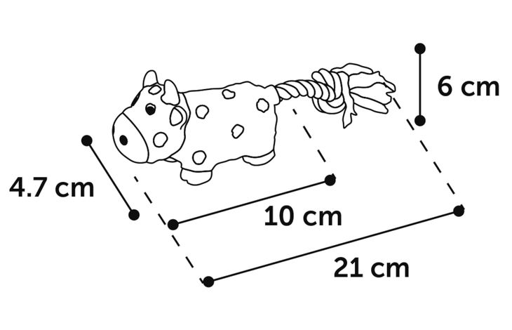 Flamingo Toy Sjan Cow & Giraffe with rope Multiple colours