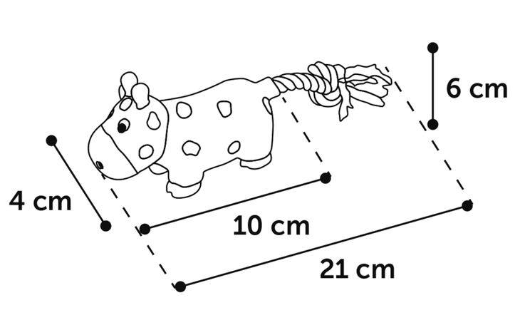 Flamingo Toy Sjan Cow & Giraffe with rope Multiple colours