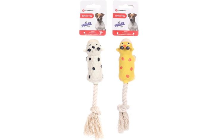 Flamingo Toy Sjan Cow & Giraffe with rope Multiple colours