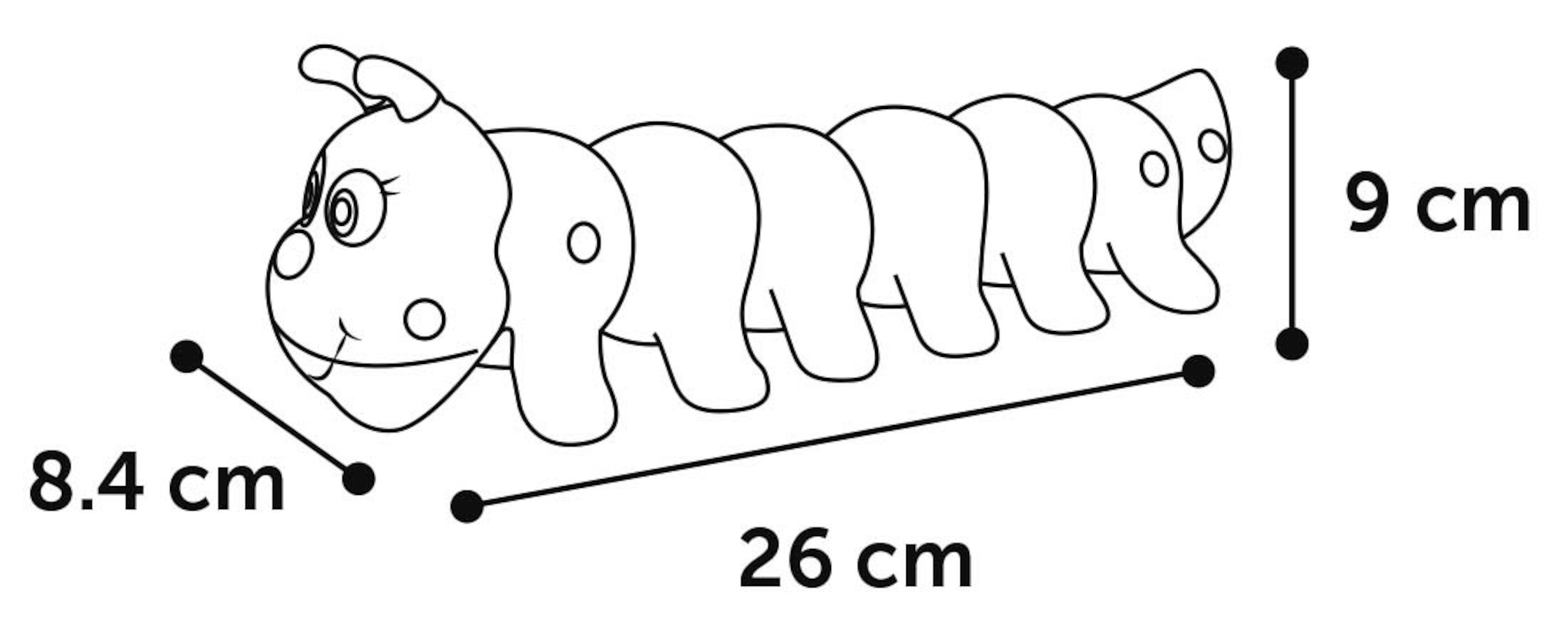 Flamingo Speelgoed Gwen Rups Geel