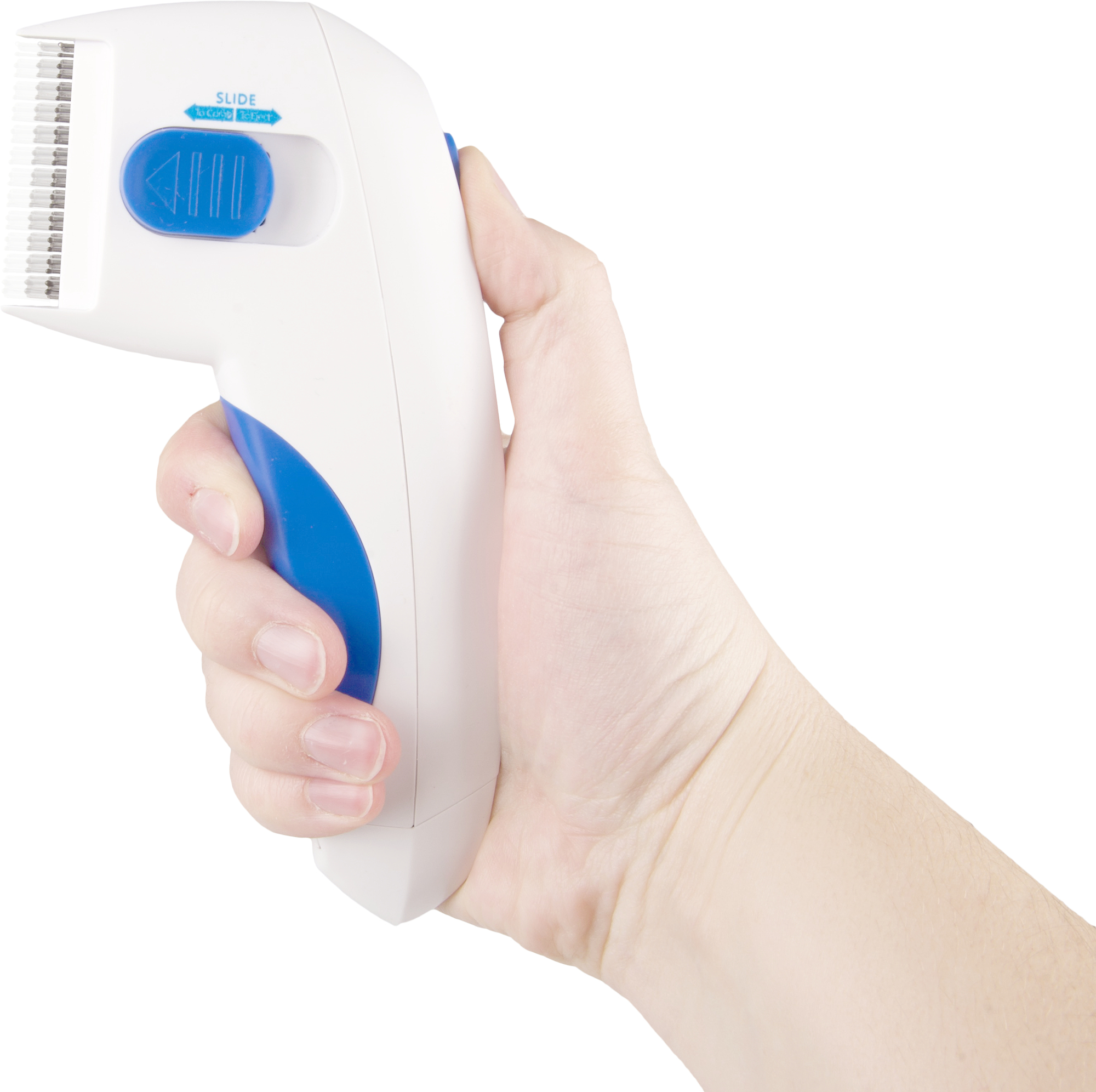 Flea comb outlet that shocks fleas