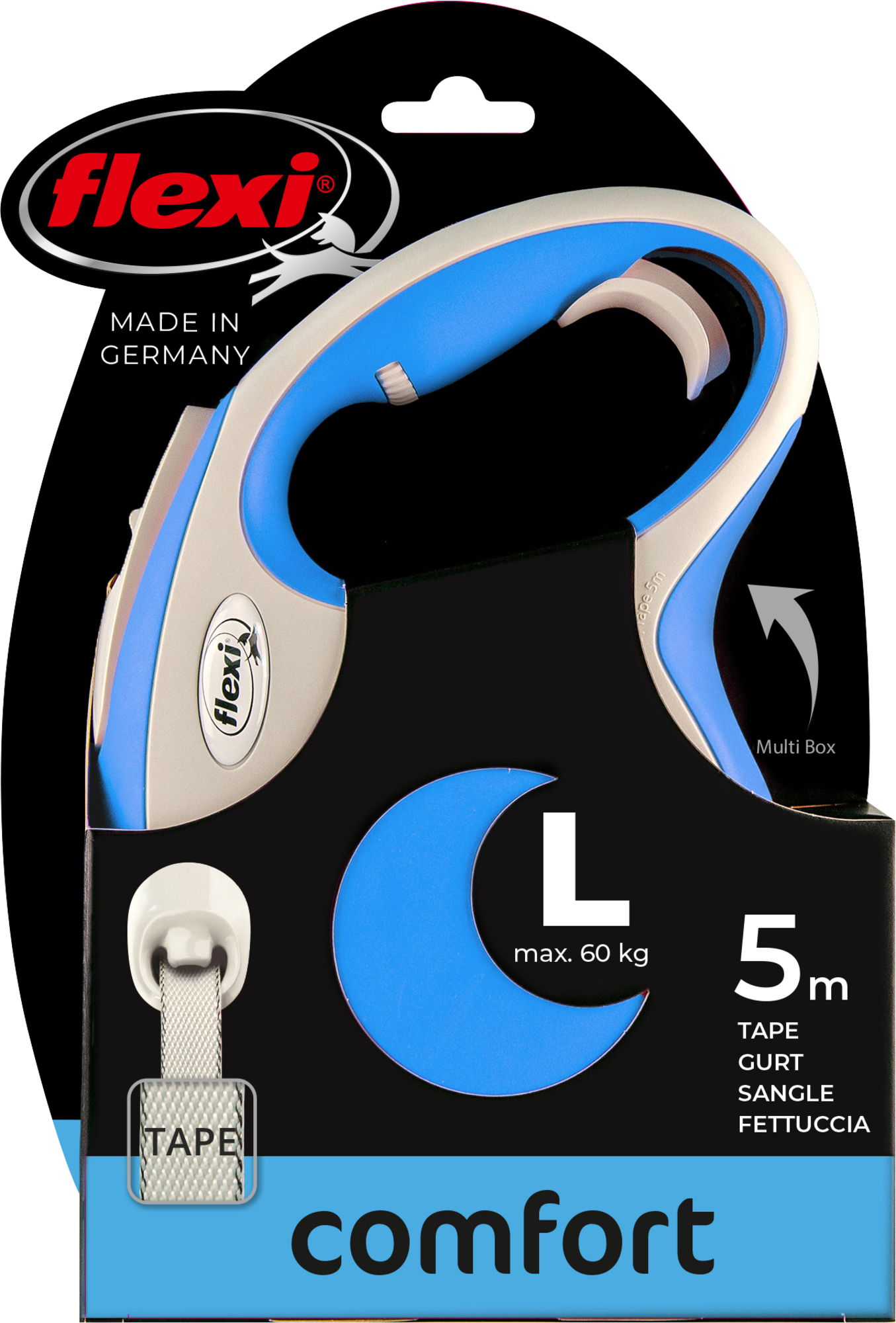 Flexi Flexi Retractable leash New Comfort Tape Blue