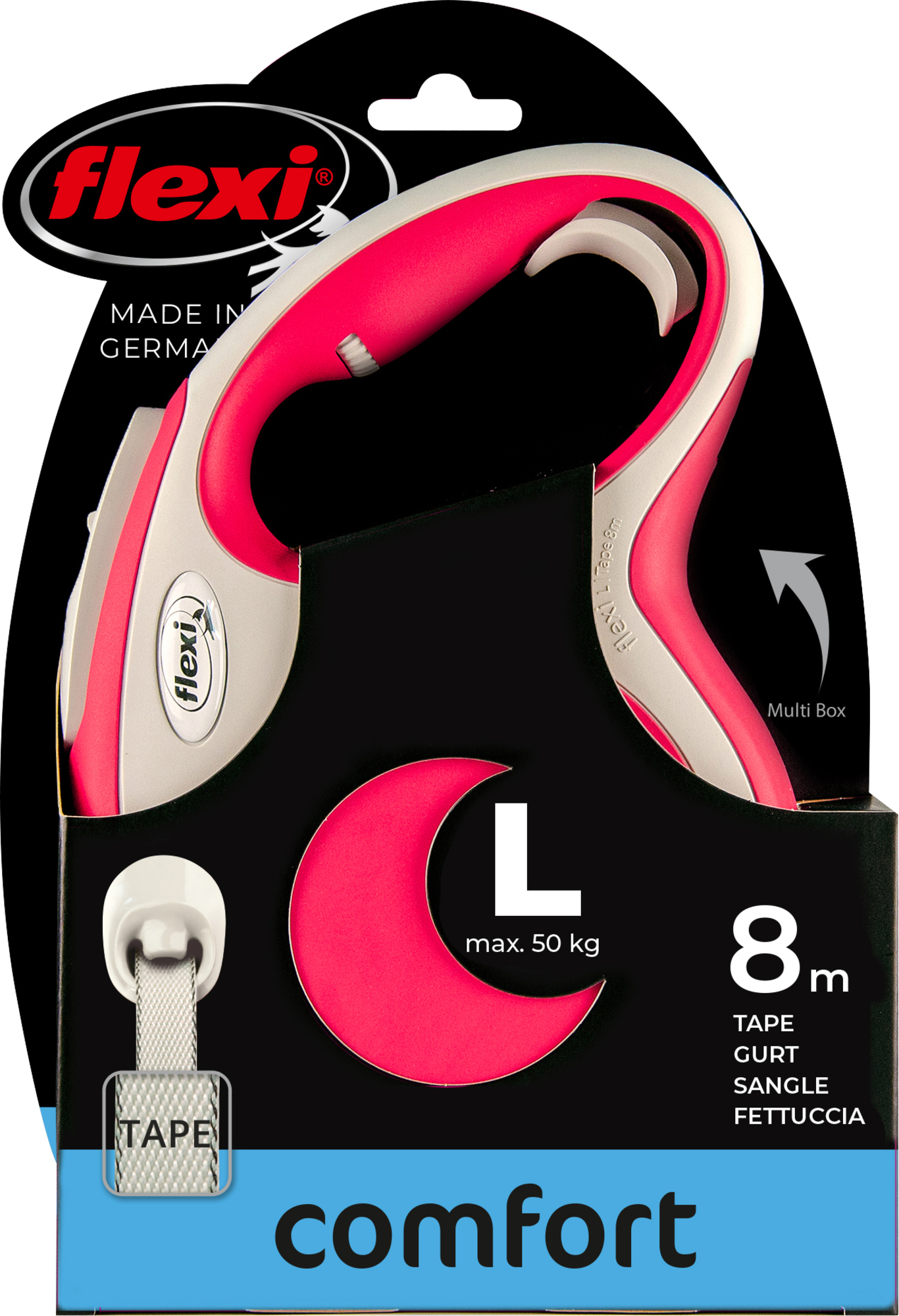 Flexi Flexi Retractable leash New Comfort Tape Red