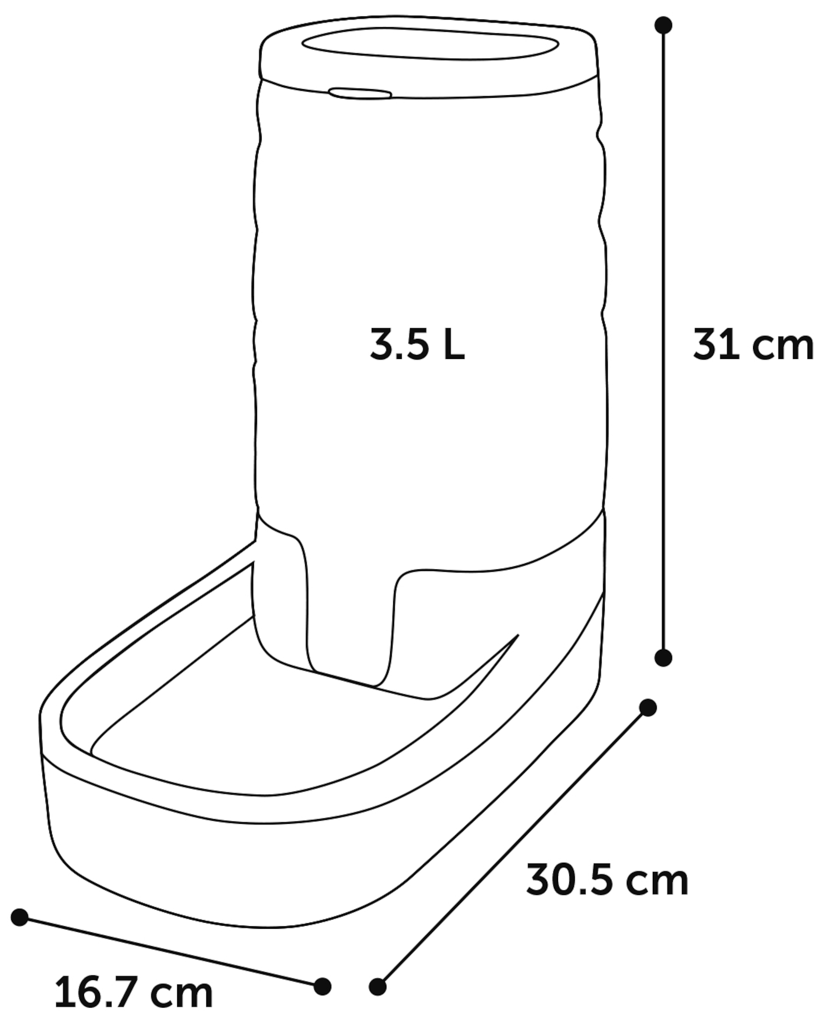 Flamingo Comedero automático Fred Blanco & Gris