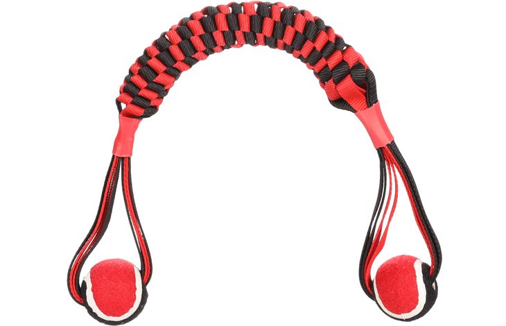 Flamingo Juguete Movas Cuerda para tirar & Palo Tejido con pelota de tenis Rojo & Negro