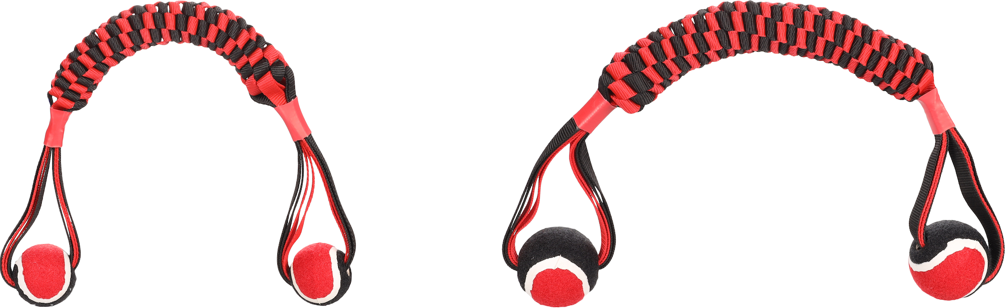 Flamingo Juguete Movas Cuerda para tirar & Palo Tejido con pelota de tenis Rojo & Negro