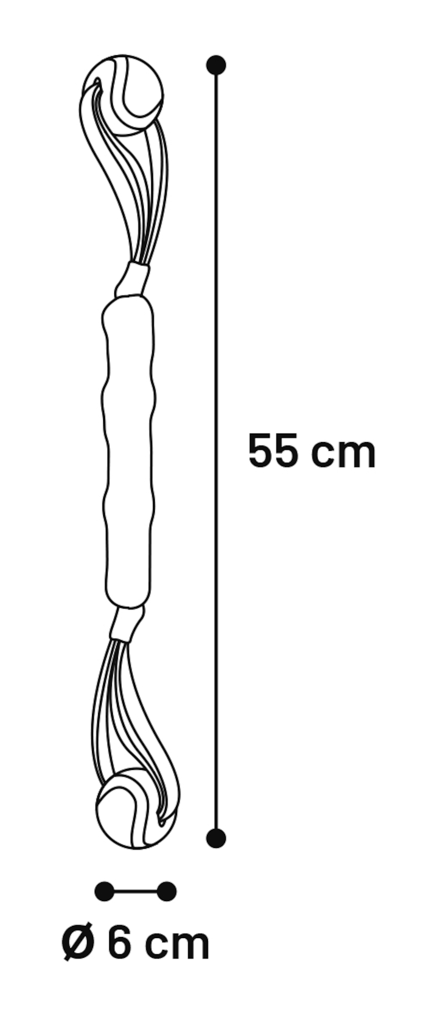 Flamingo Juguete Movas Cuerda para tirar & Palo Tejido con pelota de tenis Rojo & Negro