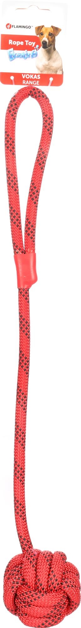Flamingo Toy Vokas Tug rope & Knotted ball Red