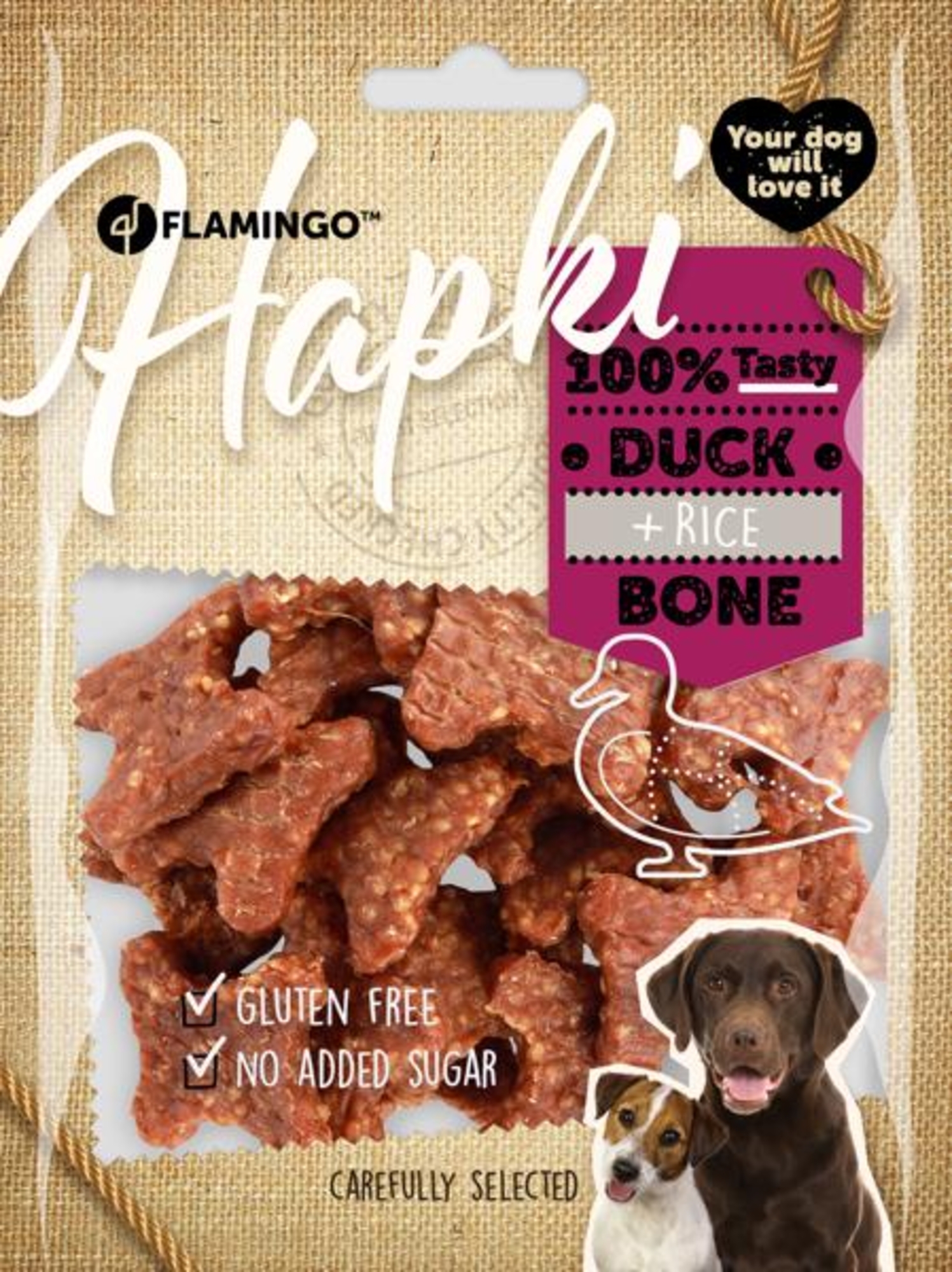 Flamingo Snacks Hapki Nuggets con anatra & Riso 