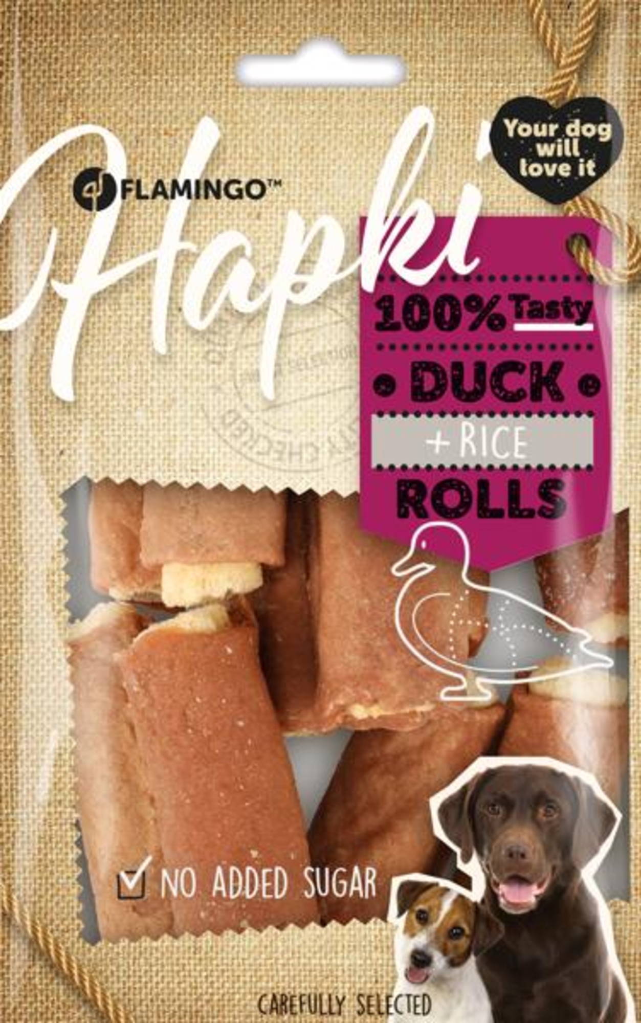 Flamingo Snacks Hapki Zigarre mit Ente & Reis 