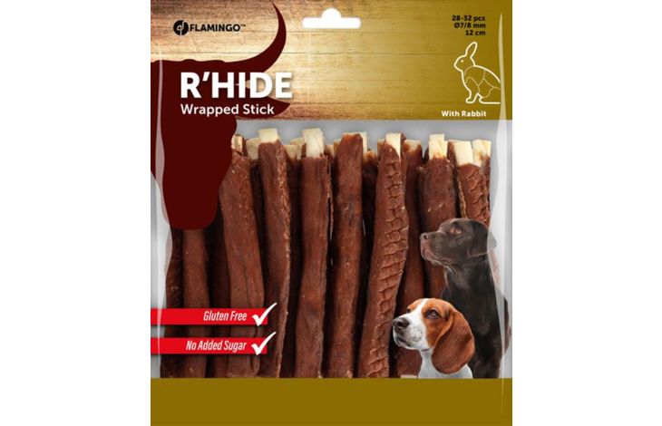 Flamingo Snacks R'Hide Stick White with rabbit 12cm 11-12,5gr / 28-32 pcs 350gr