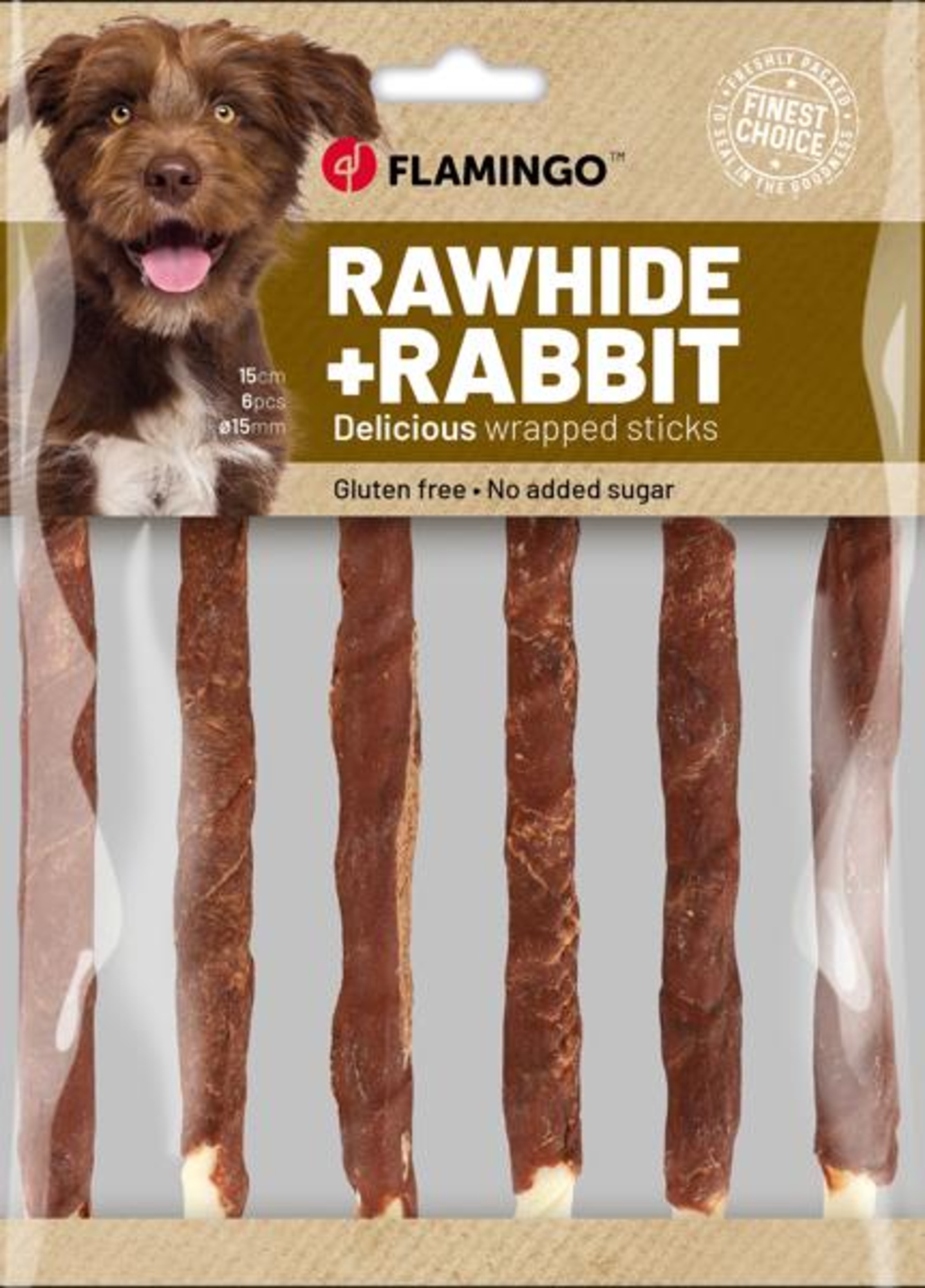 Flamingo Snacks R'Hide Bastone Bianco con coniglio 15cm 30gr / 6 pzs 180gr