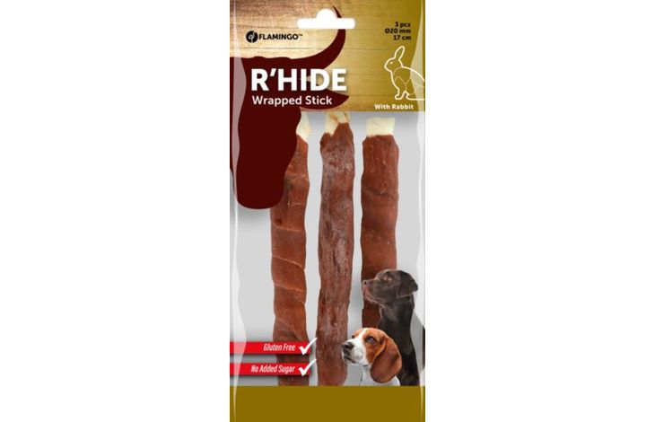 Flamingo Snacks R'Hide Stick White with rabbit 17cm 50-52gr / 3 pcs 155gr