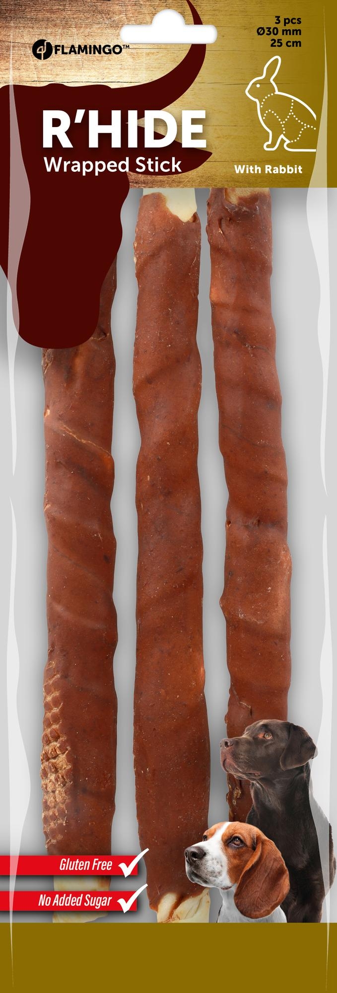 Flamingo Snacks R'Hide Bastone Bianco con coniglio 25cm 80gr / 3 pzs 240gr