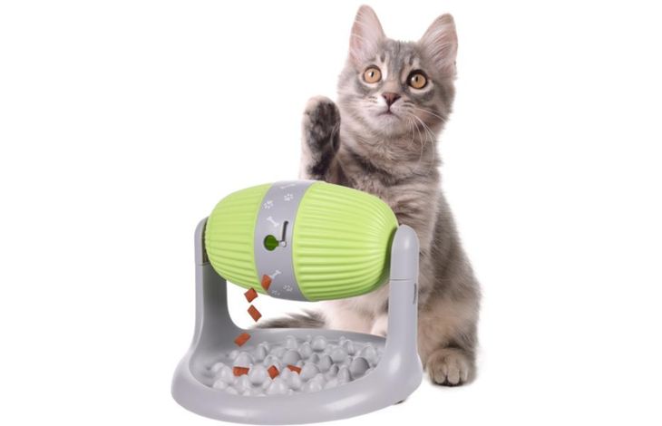 Flamingo Toy Bent Treat dispenser Lime green